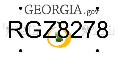 RGZ8278 Georgia License Plate