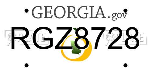 RGZ8728 Georgia License Plate