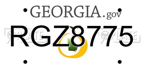 RGZ8775 Georgia License Plate