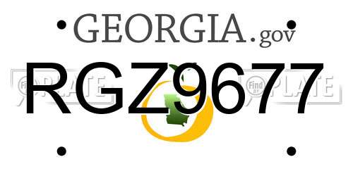 RGZ9677 Georgia License Plate