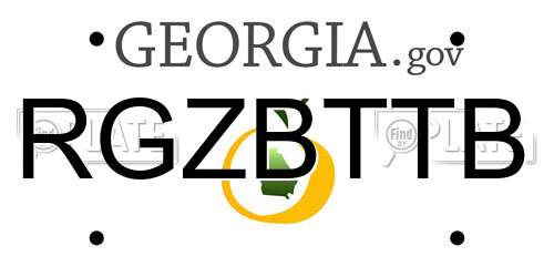 RGZBTTB Georgia License Plate