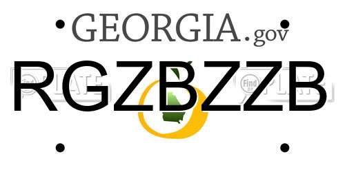 RGZBZZB Georgia License Plate