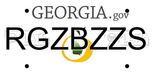 RGZBZZS Georgia License Plate