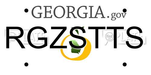 RGZSTTS Georgia License Plate