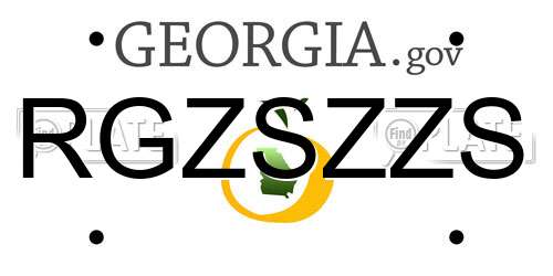 RGZSZZS Georgia License Plate