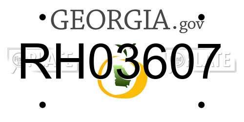 RH03607 Georgia License Plate