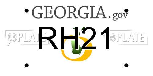 RH21 Georgia License Plate