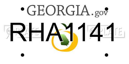 RHA1141 Georgia License Plate