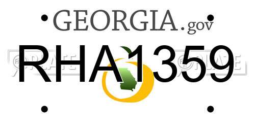 RHA1359 Georgia License Plate