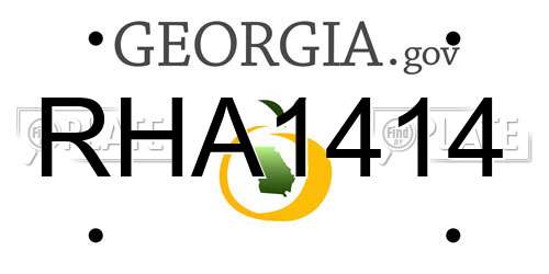 RHA1414 Georgia License Plate