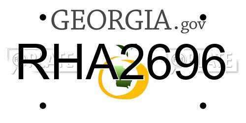 RHA2696 Georgia License Plate
