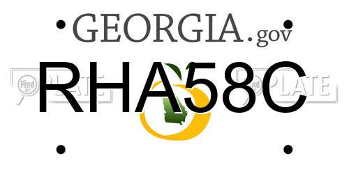 RHA58C Georgia License Plate