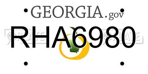 RHA6980 Georgia License Plate