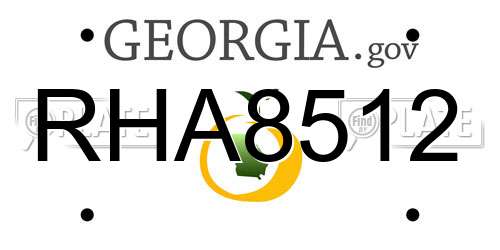 RHA8512 Georgia License Plate