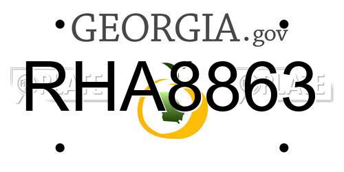 RHA8863 Georgia License Plate