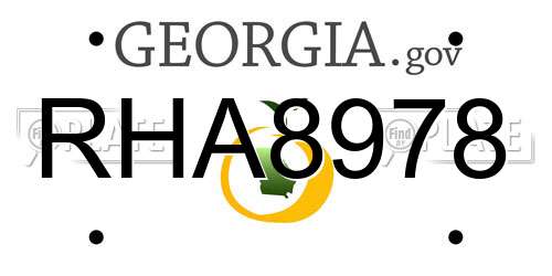 RHA8978 Georgia License Plate