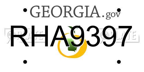 RHA9397 Georgia License Plate
