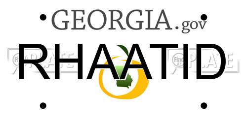 RHAATID Georgia License Plate