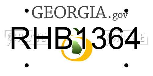 RHB1364 Georgia License Plate
