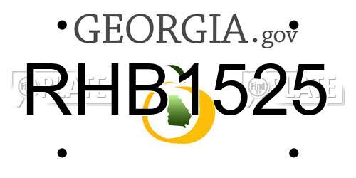 RHB1525 Georgia License Plate