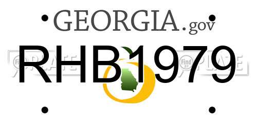 RHB1979 Georgia License Plate