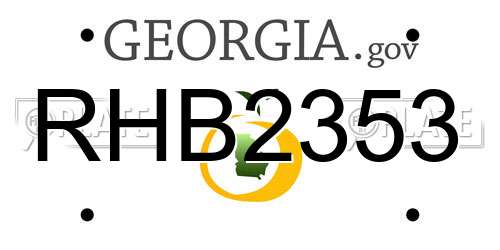 RHB2353 Georgia License Plate