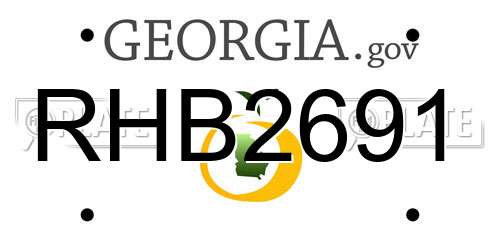 RHB2691 Georgia License Plate