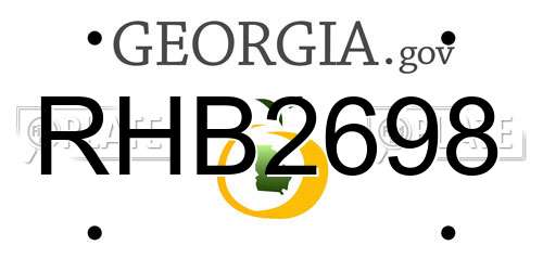 RHB2698 Georgia License Plate
