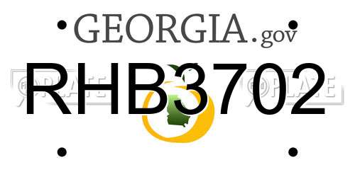 RHB3702 Georgia License Plate