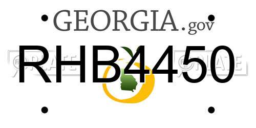 RHB4450 Georgia License Plate