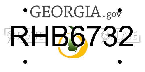 RHB6732 Georgia License Plate