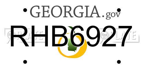 RHB6927 Georgia License Plate