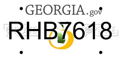 RHB7618 Georgia License Plate