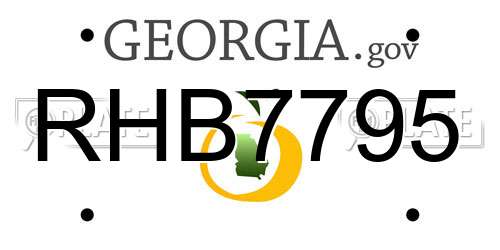 RHB7795 Georgia License Plate