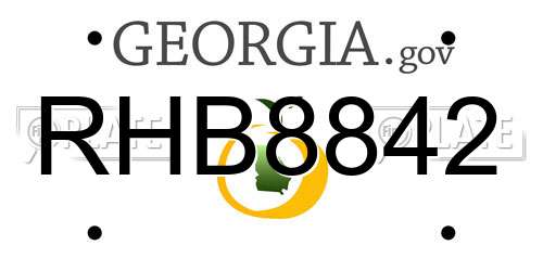 RHB8842 Georgia License Plate