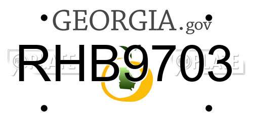 RHB9703 Georgia License Plate