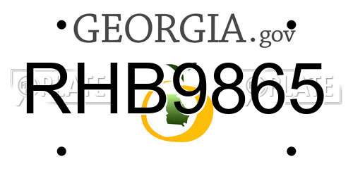 RHB9865 Georgia License Plate