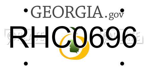 RHC0696 Georgia License Plate
