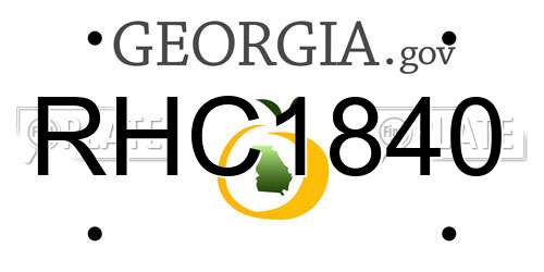 RHC1840 Georgia License Plate
