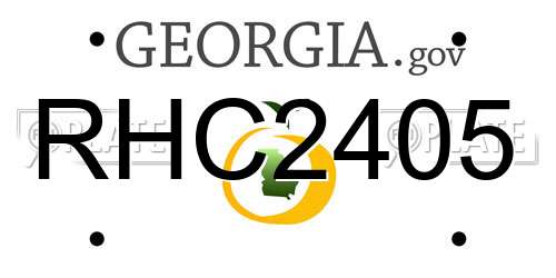 RHC2405 Georgia License Plate