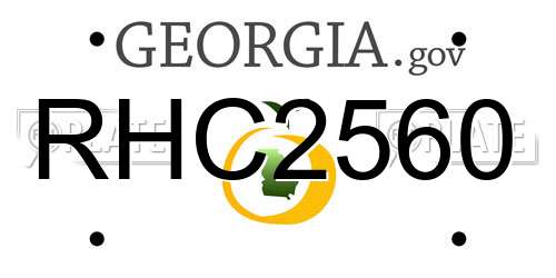 RHC2560 Georgia License Plate