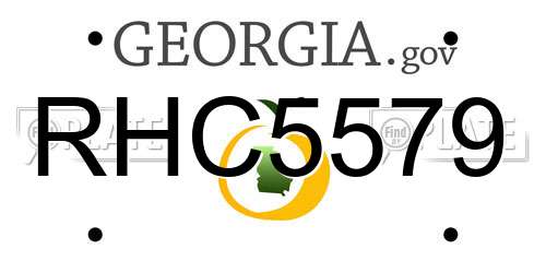 RHC5579 Georgia License Plate