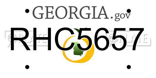 RHC5657 Georgia License Plate