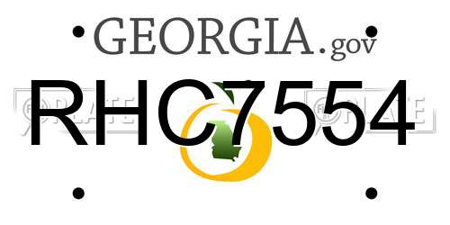 RHC7554 Georgia License Plate