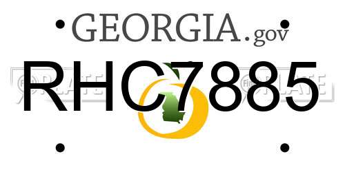 RHC7885 Georgia License Plate