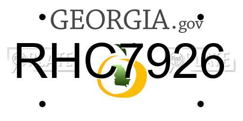 RHC7926 Georgia License Plate