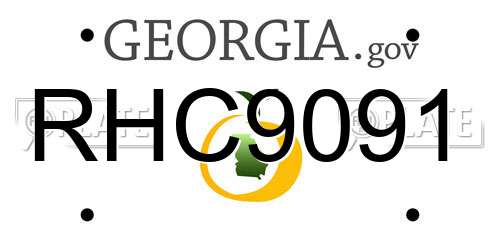 RHC9091 Georgia License Plate