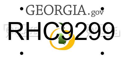 RHC9299 Georgia License Plate