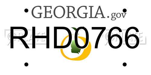 RHD0766 Georgia License Plate