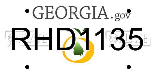 RHD1135 Georgia License Plate